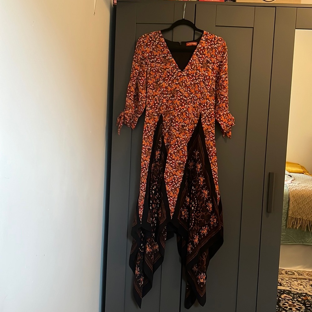 Altuzarra asymmetrical dress - floral design - size EU 40, fits like M,100% silk